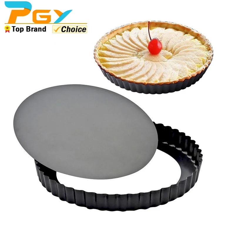 10-32cm Non-Stick Tart Quiche Flan Pan Molds Round Removable Loose Bottom Fluted Heavy Duty Pie Pizza Cake Baking Pan Bakeware