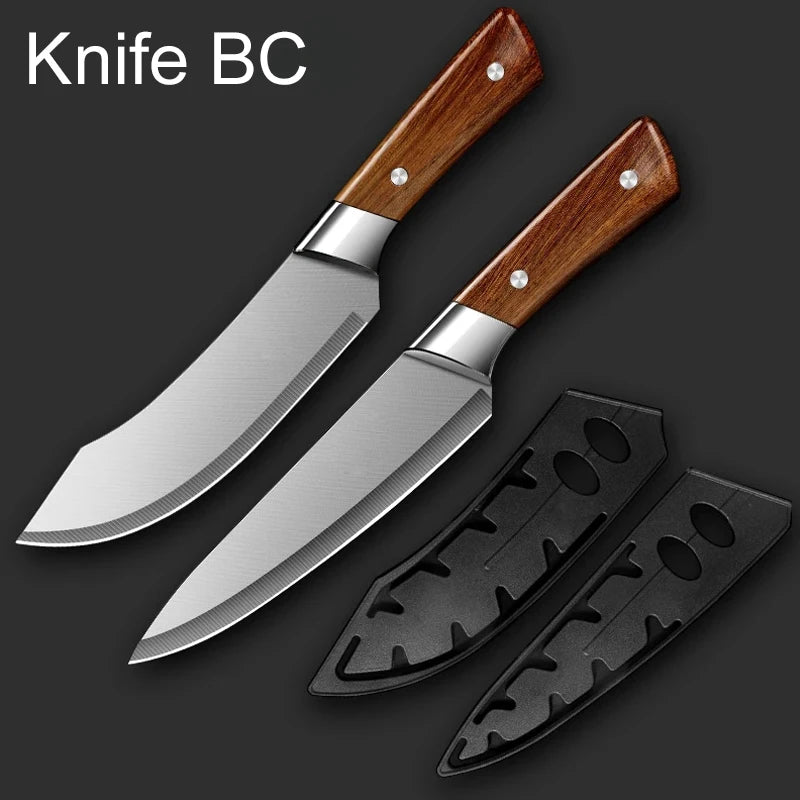 Japanese Kitchen Knife Meat Cutting Butcher Cleaver Knife Bone Shaving Knives Pork Cutting Boning Knife with Knives Cover