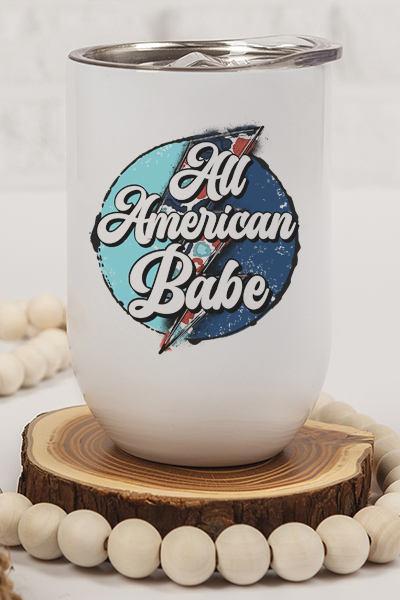 Patriotic Wine Cup/Tumbler - All American babe