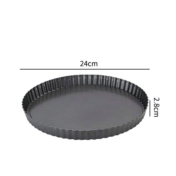 10-32cm Non-Stick Tart Quiche Flan Pan Molds Round Removable Loose Bottom Fluted Heavy Duty Pie Pizza Cake Baking Pan Bakeware