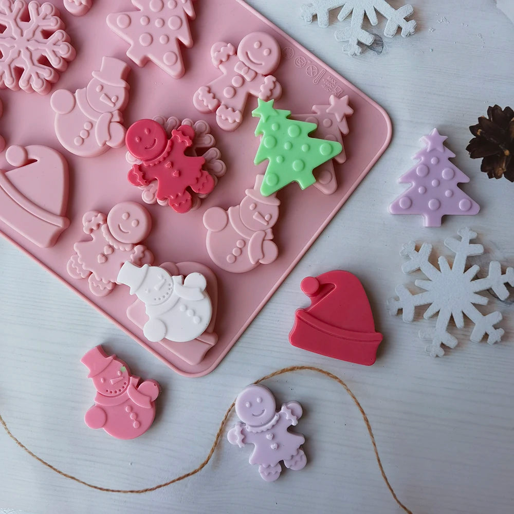 1Pc Christmas tree Silicone Fondant Molds Resin Mold Baking Accessories Christmas Wedding Cake Decorating Tools