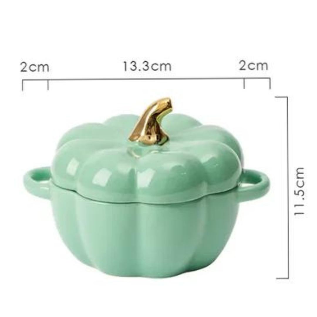 Pumpkin Stew Pot - Ceramic Bowl with Cover - 450 ML