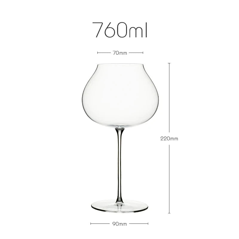 760ml Large Size Slovakia Style Super Thin Crystal Burgundy Goblet Dark White Wine Glass