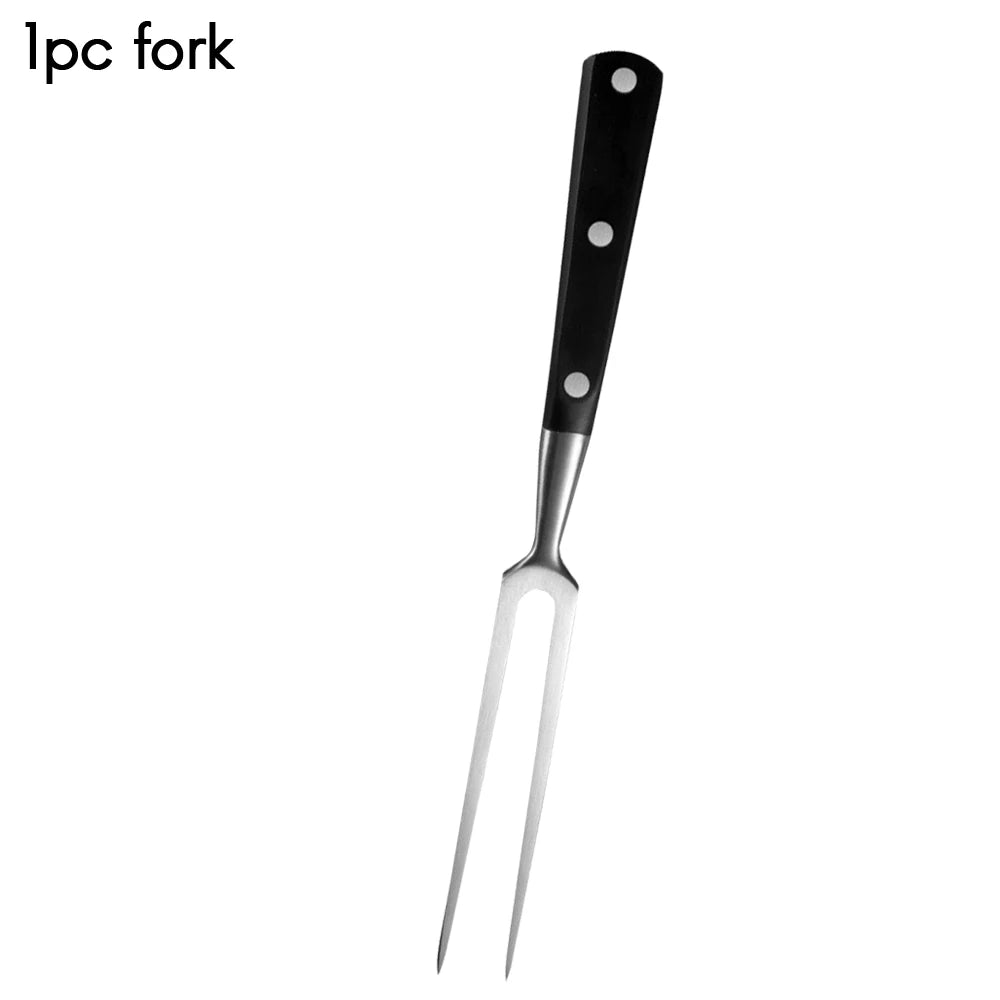 Stainless Steel Carving Knife Fork Set Brisket Slicing Knife Meat Cutting Teppanyaki Japanese Korea BBQ Resturant Chefs Tool