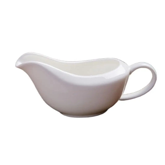 Ergonomic Handle Gravy Boat Big Dripless Lip Spout Ceramic Creamer Jar with Plate Tray Large capacity Coffee Creamer Pitcher