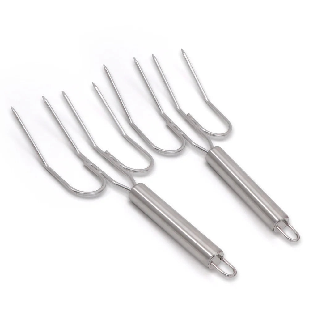 Turkey Lifter Forks Set of 2 Stainless Steel Poultry Lifters Turkey Claws Carving Fork Kitchen BBQ Meat Tools