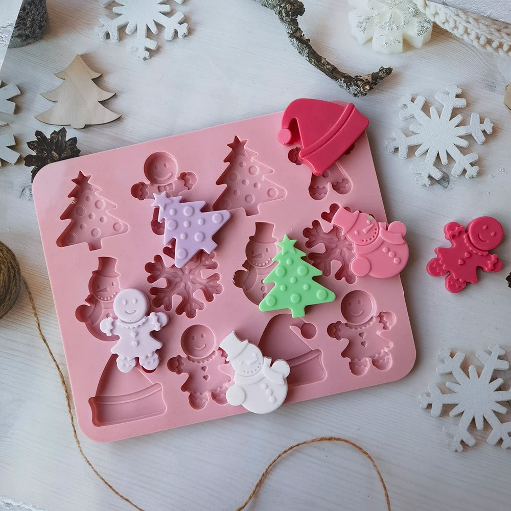 1Pc Christmas tree Silicone Fondant Molds Resin Mold Baking Accessories Christmas Wedding Cake Decorating Tools