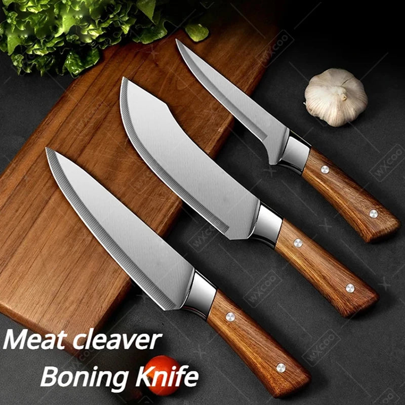 Japanese Kitchen Knife Meat Cutting Butcher Cleaver Knife Bone Shaving Knives Pork Cutting Boning Knife with Knives Cover