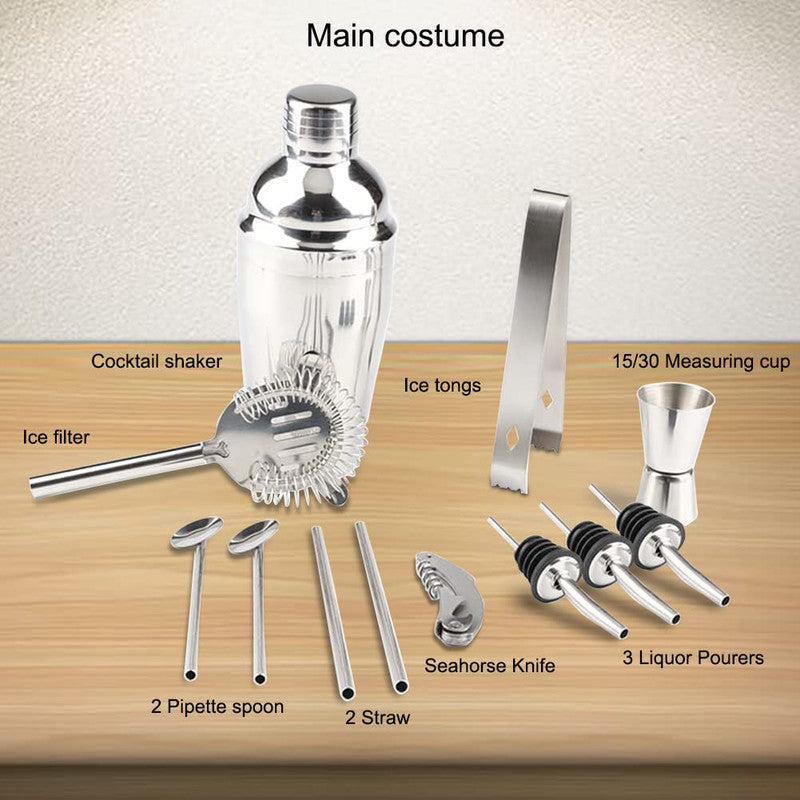 Cocktail Bar Set Kit with 13 Pieces Bar Utensils