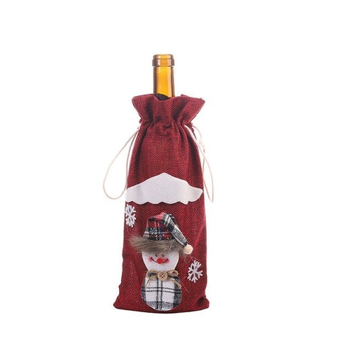 Christmas Table Wine Decor