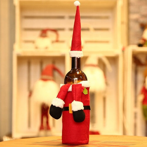 Christmas Table Wine Decor