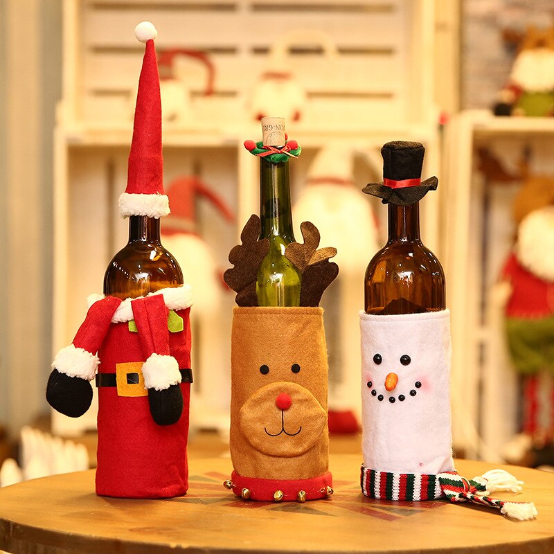 Christmas Table Wine Decor