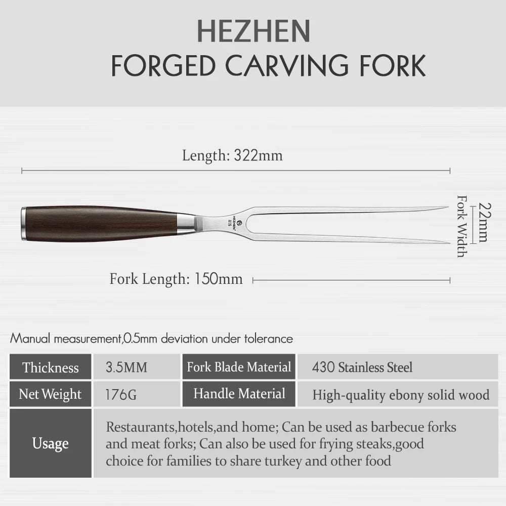 Harvest Feast Forged Carving Fork – Outdoor BBQ & Holiday Serving Tool