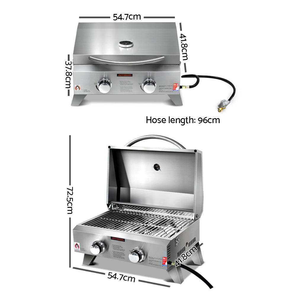 Grill/BBQ Portable 2 Burner Gas