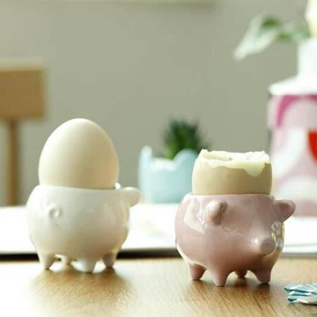 Pink & white eggcups - 2 Piece Set