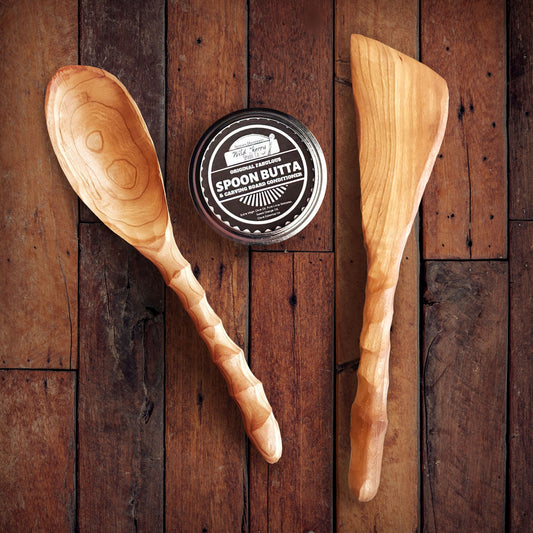 Chef Spoon and Wooden Spatula Combo Set