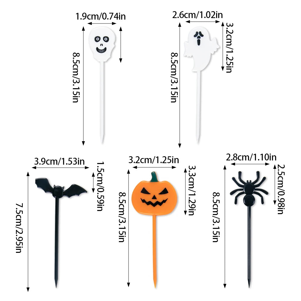 10/20pcs Plastic Halloween Toothpicks - Cupcake Topper