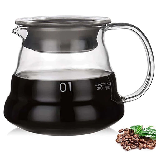 Clear Glass Coffee Carafe - Diamond Shaped Coffee Pot with Reusable