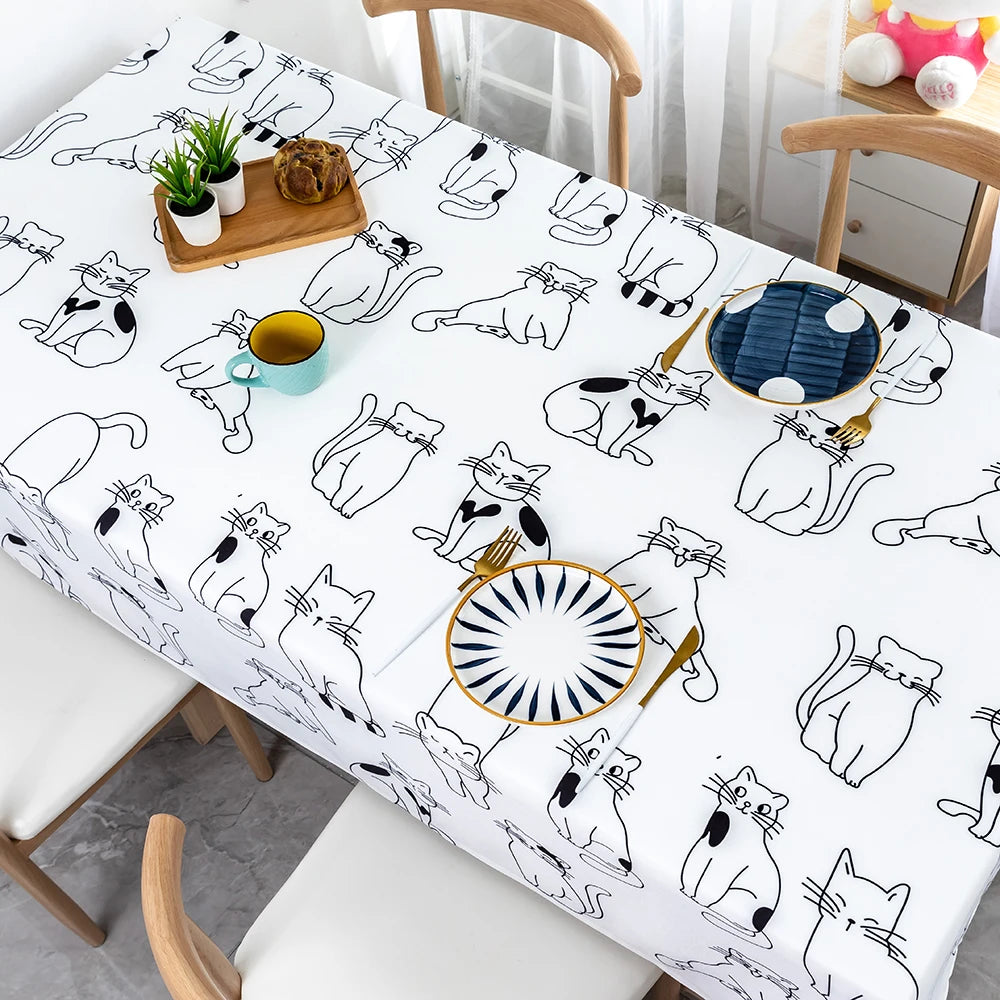 Cat themed Waterproof Tablecloth