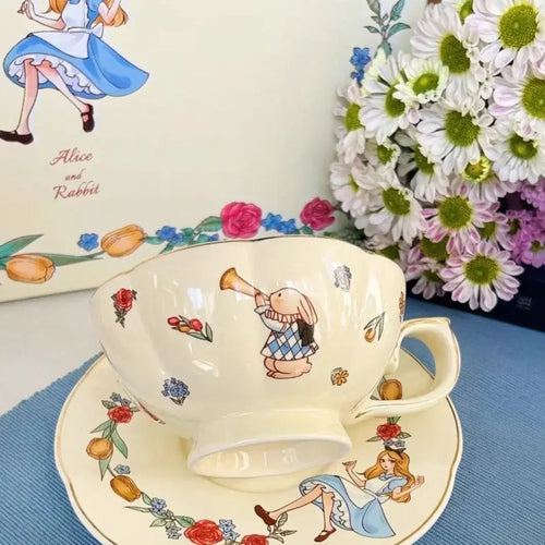 Luxury Cup and Pot Girl and Rabbit - Ceramic Tea/Coffee pot & Cup