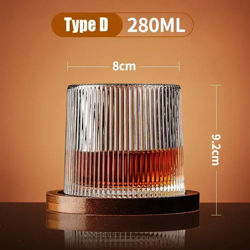 Tumbler Whiskey Glass with Base Rotating