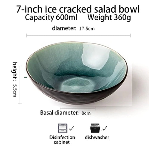 7-Inch Kiln-Glazed Ceramic Bowl for Ramen, Ice Cream, and More