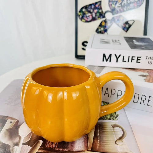 Halloween Ceramic Cup - Pumpkin Shaped