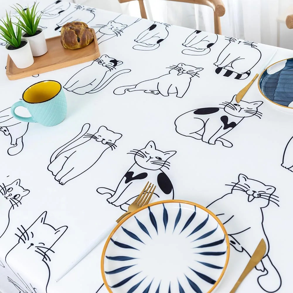 Cat themed Waterproof Tablecloth