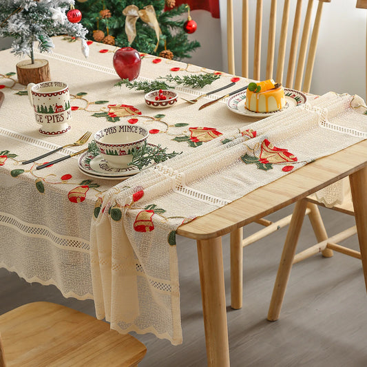 Holiday Lace Rectangle Tablecloth