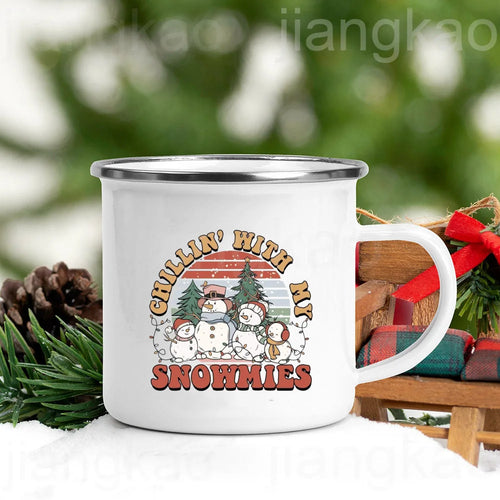 “Christmas Calories Don’t Count” Festive Enamel Coffee Mug