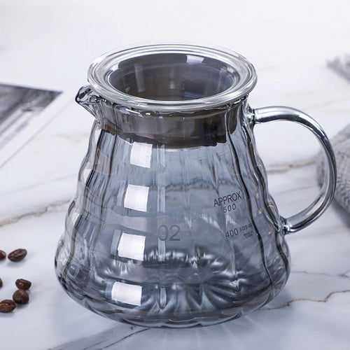 Clear Glass Coffee Carafe - Diamond Shaped Coffee Pot with Reusable