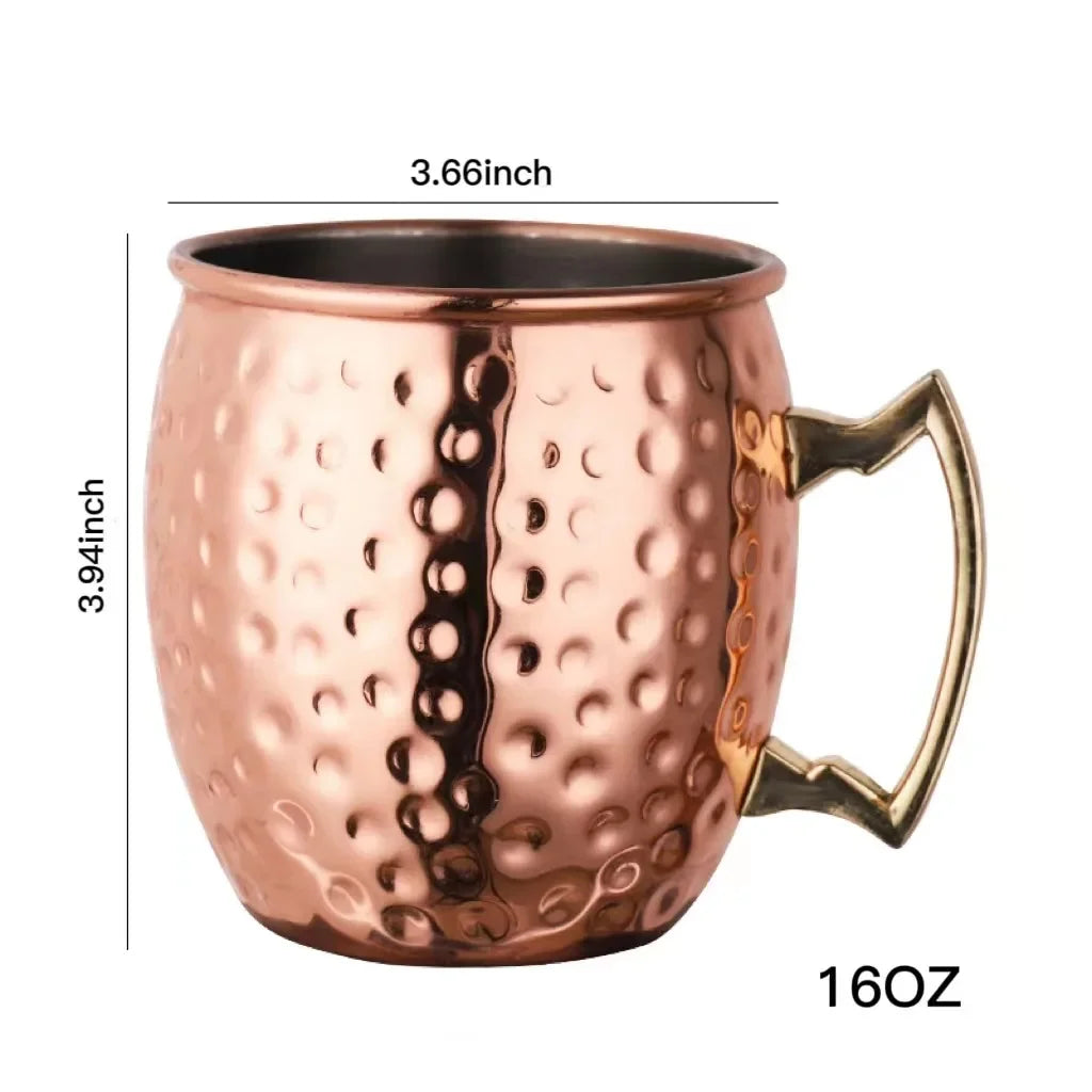 18oz 304 Stainless Steel Copper-Plated Moscow Mule Mug