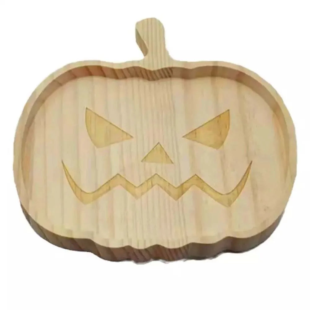 Halloween Pumpkin Wooden Plate/ Tray