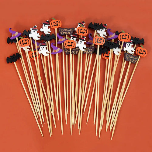 50/100Pcs Halloween Disposable Bamboo Toothpick - Skewers