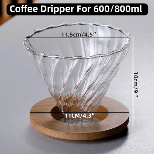 Clear Glass Coffee Carafe - Diamond Shaped Coffee Pot with Reusable