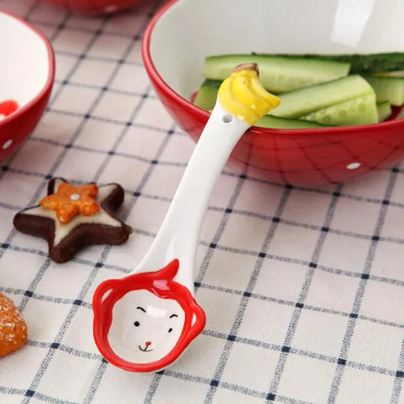 4Pcs/Set Ceramic Pet Design Spoon