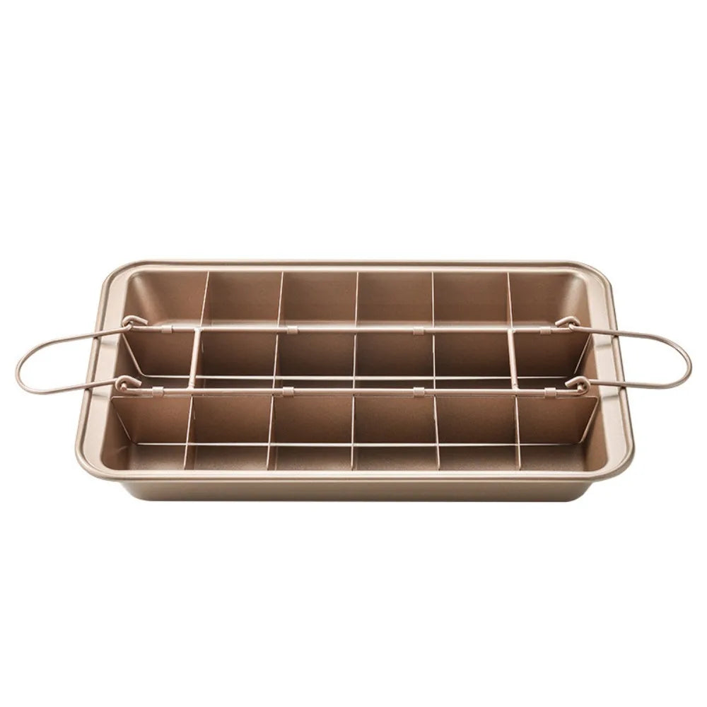 18-Hole Non-Stick Brownie Pan with Built-In Divider