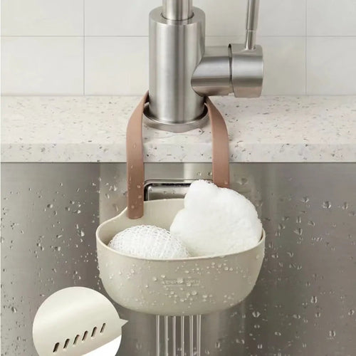 Kitchen Space Aluminum Sink Drain Rack Sponge Storage Faucet Holder