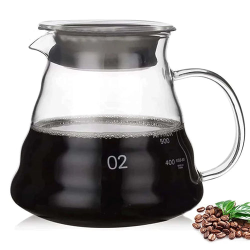 Clear Glass Coffee Carafe - Diamond Shaped Coffee Pot with Reusable