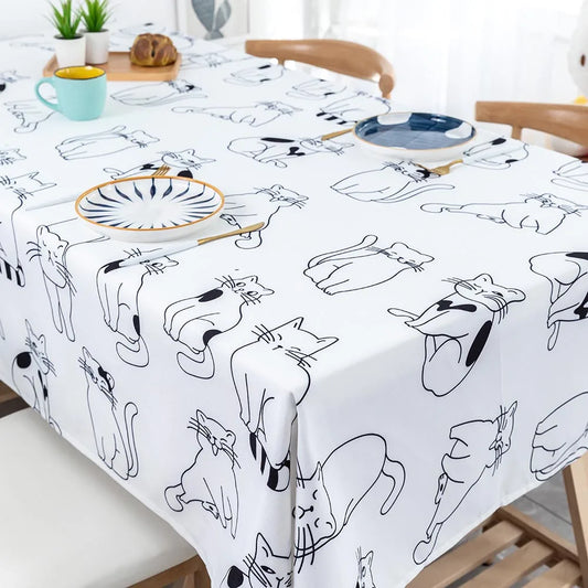 Cat themed Waterproof Tablecloth