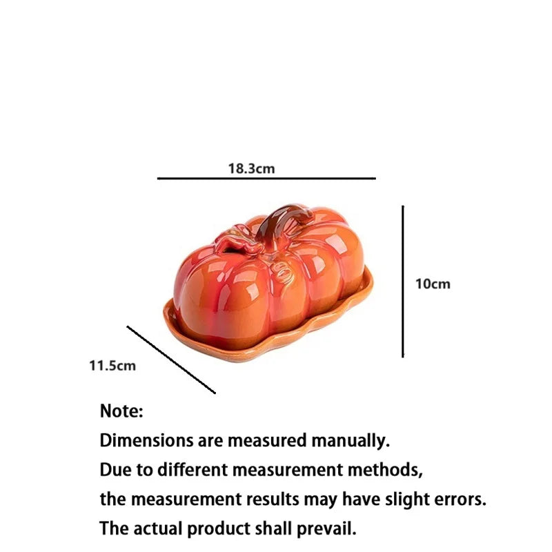 Cute and Novel Pumpkin Dining/Snack Plate with Lid - Ceramic