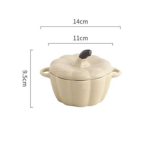 Pumpkin Shape Ceramic Soup Bowl