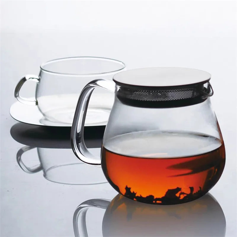 Stovetop Safe Clear Glass Teapot with Filter Lid Replacement