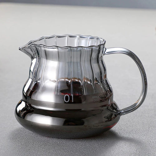 Clear Glass Coffee Carafe - Diamond Shaped Coffee Pot with Reusable