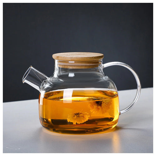 Transparent Borosilicate Glass Teapot Heat-Resistant - 1000/1600ml