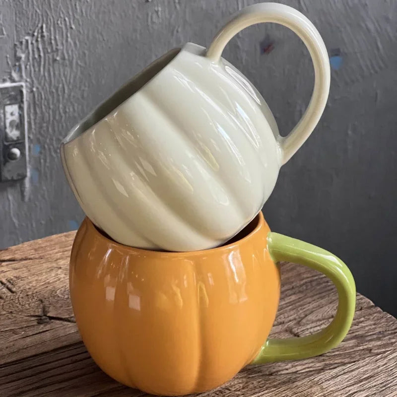 Halloween Ceramic Cup - Pumpkin Shaped