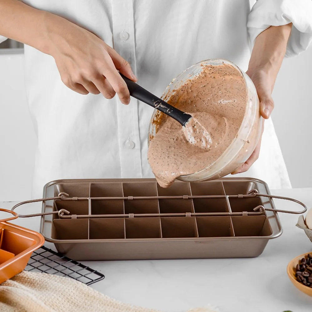 18-Hole Non-Stick Brownie Pan with Built-In Divider