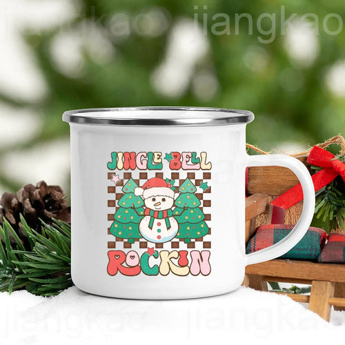 “Christmas Calories Don’t Count” Festive Enamel Coffee Mug