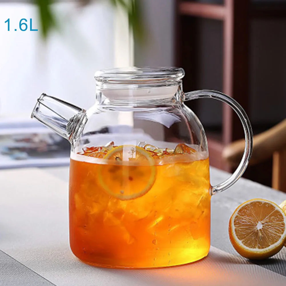 Transparent Borosilicate Glass Teapot Heat-Resistant - 1000/1600ml