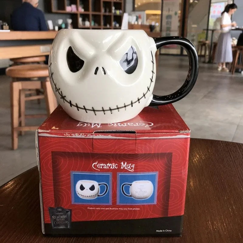 600ml Halloween Skull Mug with Handle - Ceramic Cup